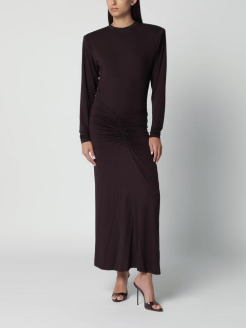THE ANDAMANE Rouge Noir maxi dress with waist draping