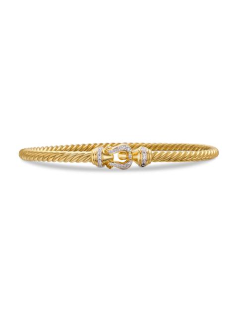 DAVID YURMAN Women's Buckle Cablespira Bracelet in 18K Yellow Gold - Diamond