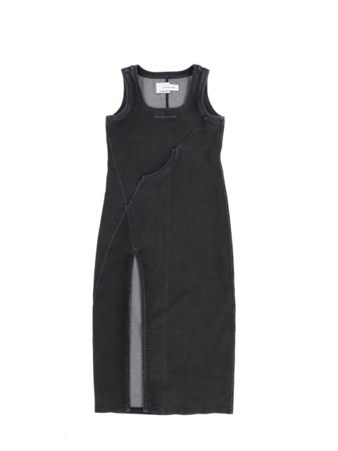 FENG CHEN WANG DECONSTRUCTED DRESS IN WASHED JERSEY / GRY