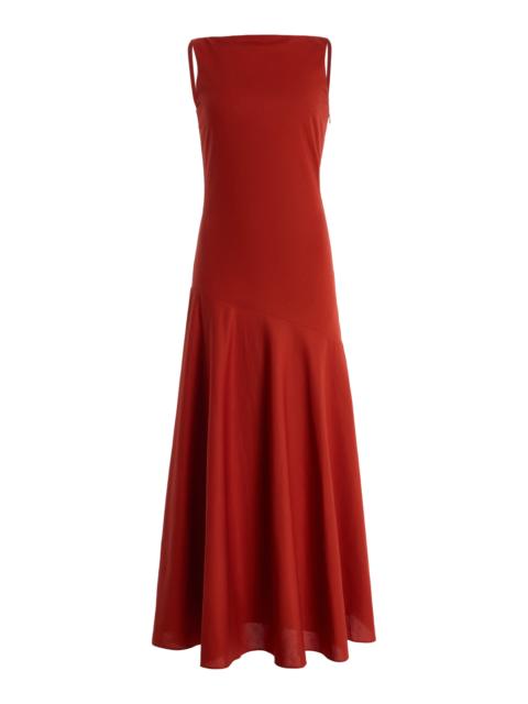 ADAM LIPPES Ren Cotton-Poplin Dress orange