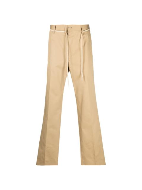 cord-belt wide-leg trousers