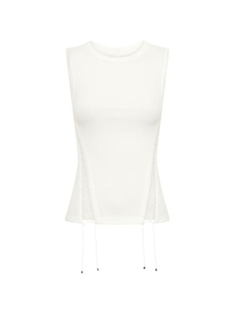 lace-up cotton tank top