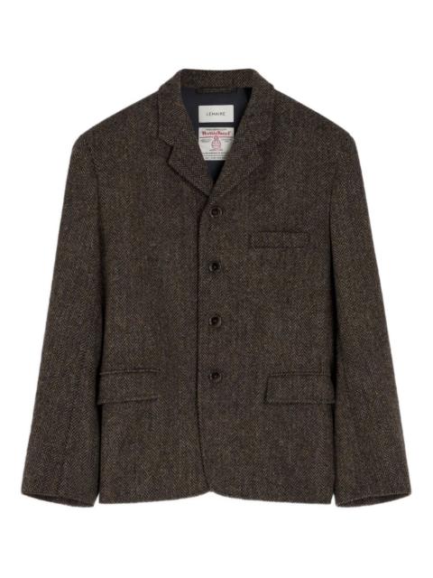 herringbone-pattern blazer