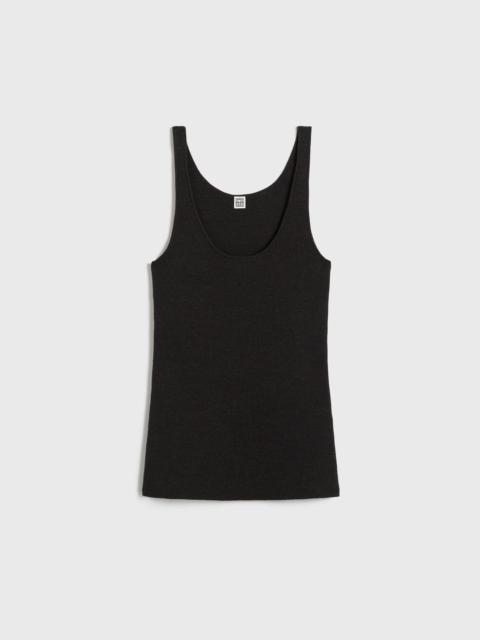 Compact knit tank bark melange