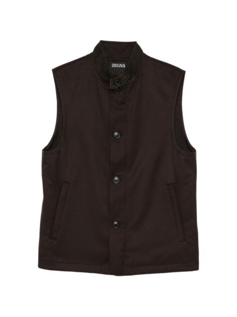 ZEGNA leather-trim button-up gilet