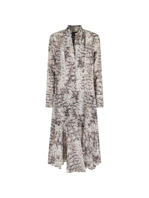 PINKO snakeskin-print tiered dress