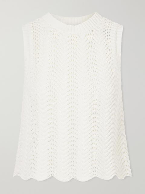 Loulou de Saison Vittoria Crocheted Cotton Top