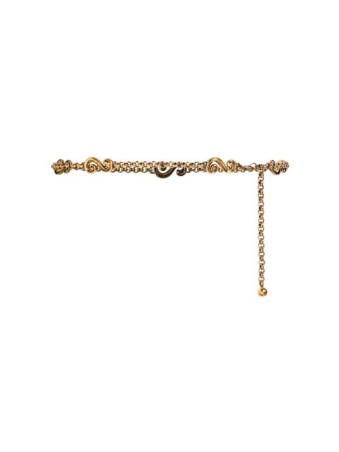 Etro Mini Paisley Chain Belt gold