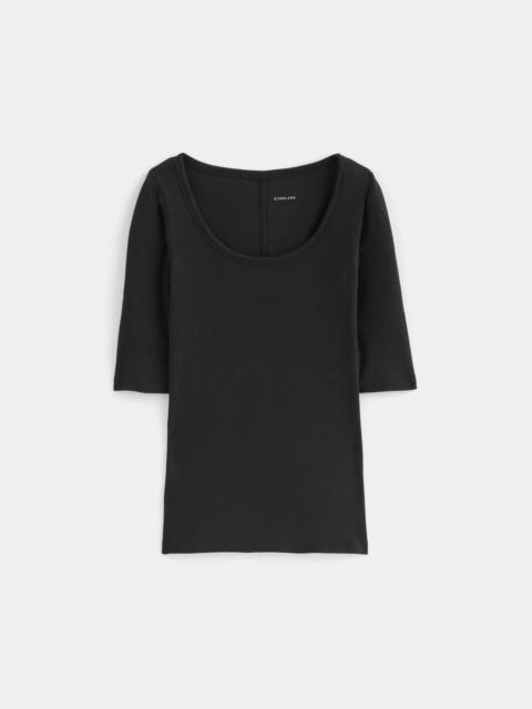 EVERLANE THE LUXE RIB SCOOP-NECK TEE