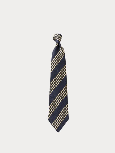 RRL by Ralph Lauren Handmade Checkered-Stripe Silk Tie