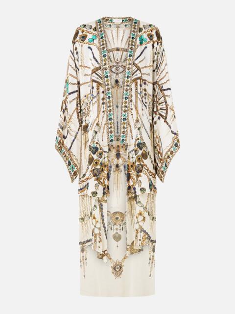 CAMILLA KIMONO WITH LONG UNDERLAYER