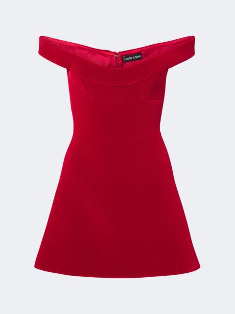 David Koma Off-shoulder velvet minidress