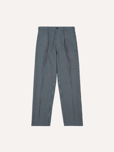 Drake's Indigo Hickory Stripe Games Trouser