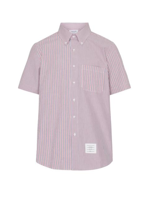 Funmix tricolor striped short-sleeved shirt