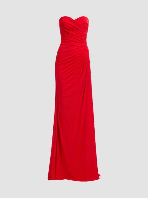 ELIE SAAB Women's Strapless Draped Jersey Gown - Sunset Flame