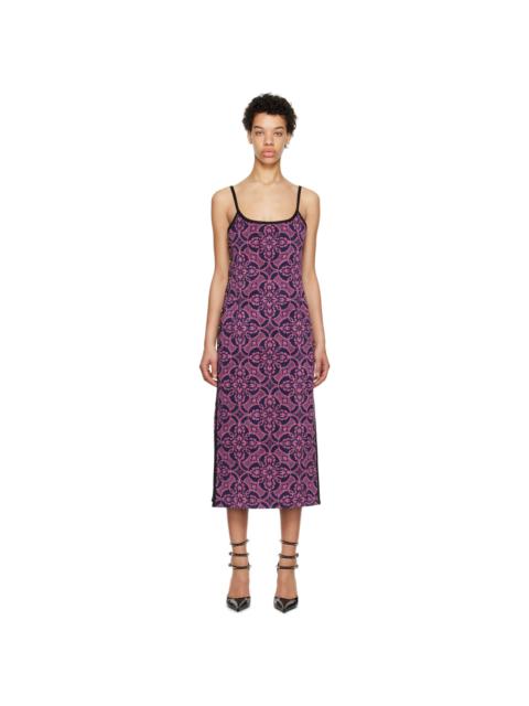 Marine Serre Pink Towels Apron Midi Dress