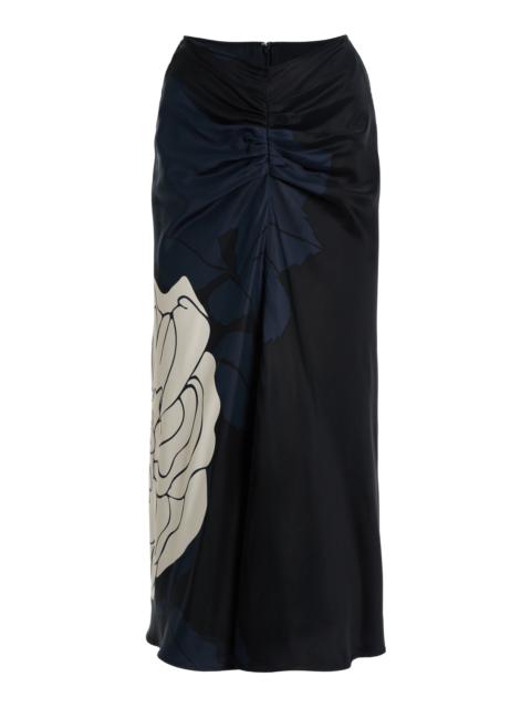 Victoria Beckham Gathered Waist Midi Skirt multi
