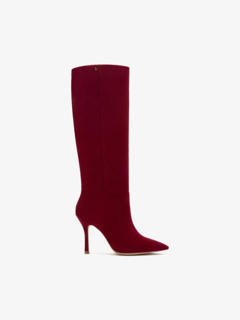Larroudé Kate Boot In Lipstick Red Suede