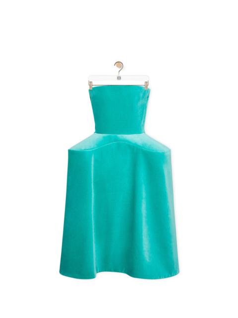 Loewe Peplum bustier dress in cotton velvet