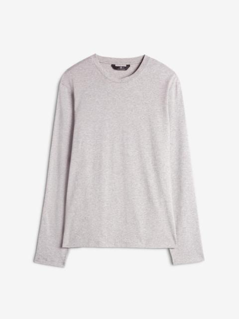 7 For All Mankind Luxe Performance Long Sleeve Tee in Grey Melange