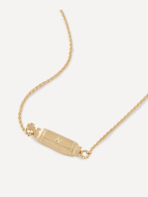 MARIE LICHTENBERG 18ct Gold Micro Coco Baby Diamond Locket Necklace