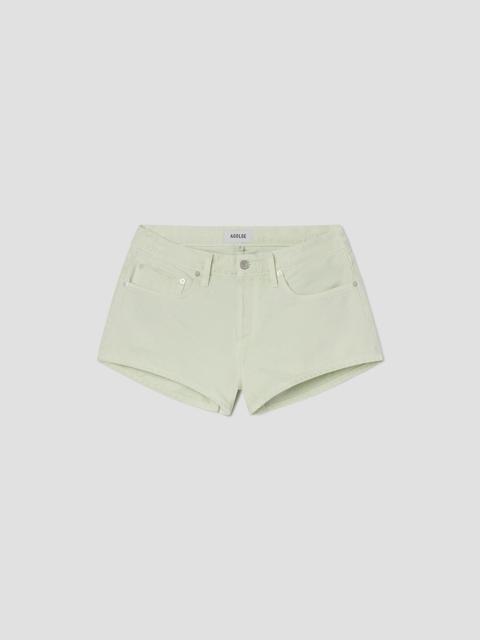 AGOLDE LOW RISE PARKER SHORT IN MINT CREAM