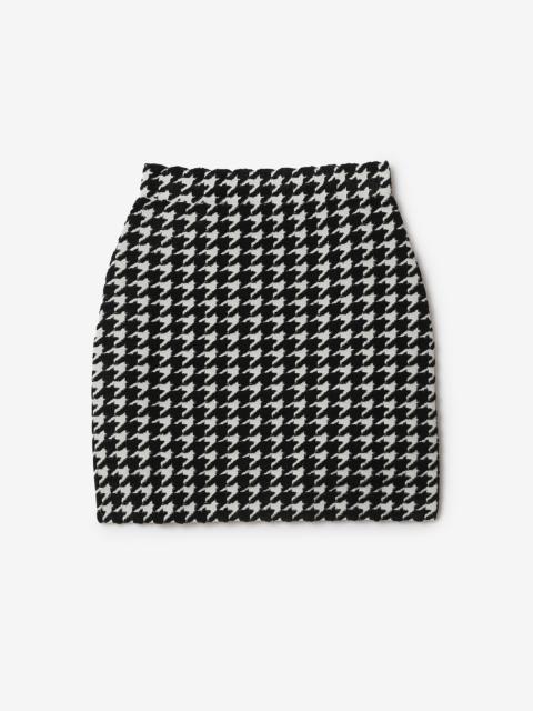 Burberry Houndstooth Nylon Blend Mini Skirt