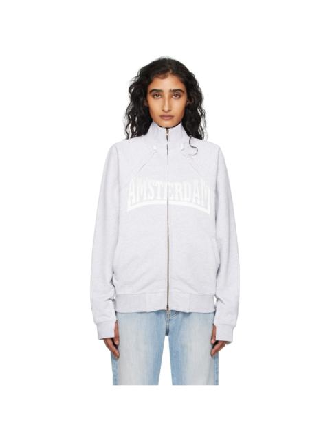 VETEMENTS Gray Patched Zip-Up Jacket