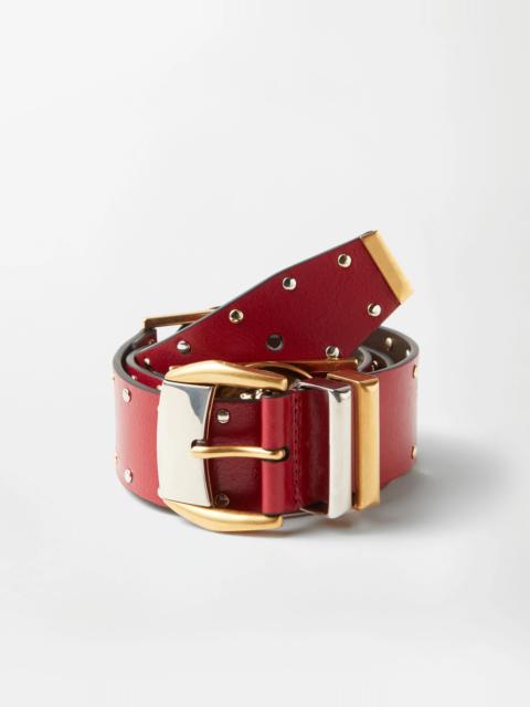 VERSACE Studded Leather Belt 4 cm
