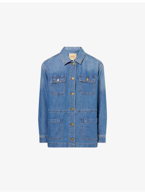 PAIGE Clarke Patch-Pocket Denim Jacket