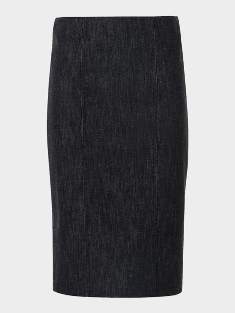 AKRIS Denim Midi Pencil Skirt