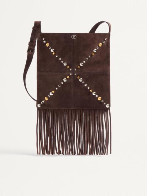 Valentino VALENTINO GARAVANI NELLCÔTE SUEDE SHOULDER BAG WITH FRINGES