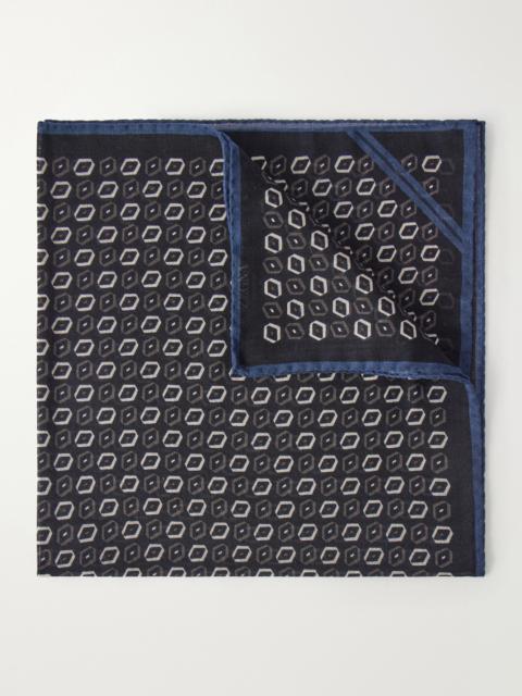 ZEGNA Printed Wool Pocket Square