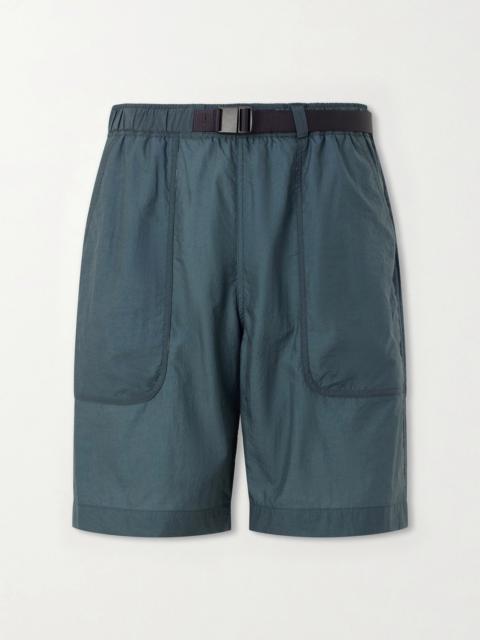 ATON Wide-Leg Belted Shell Shorts