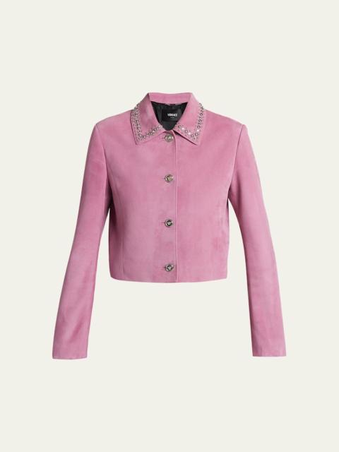 VERSACE Studded Lamb Suede Jacket