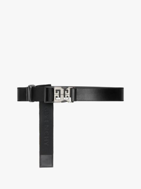 Givenchy BELT IN LEATHER AND CANVAS WITH 4G BUCKLE