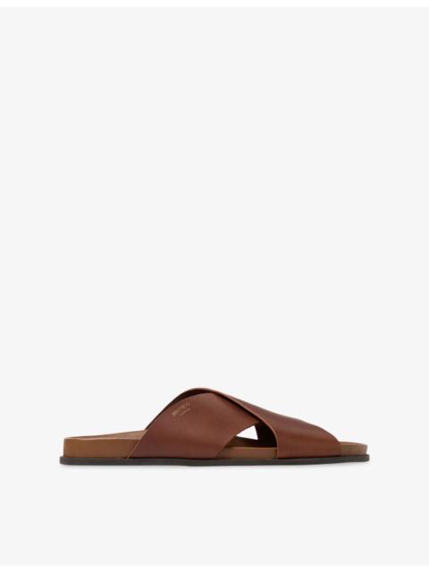 JIMMY CHOO Sol Slide Leather Slides