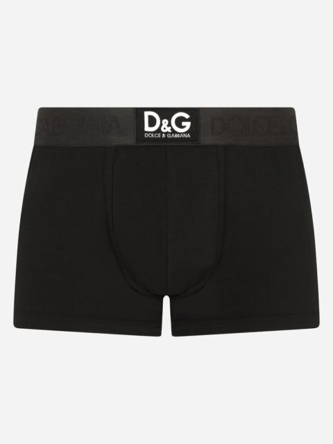Dolce & Gabbana Two-way stretch cotton boxers with D&G patch