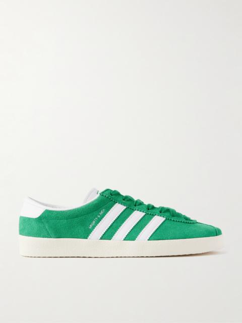 adidas Originals + Sporty & Rich Blanc Leather-trimmed Embellished Suede Sneakers