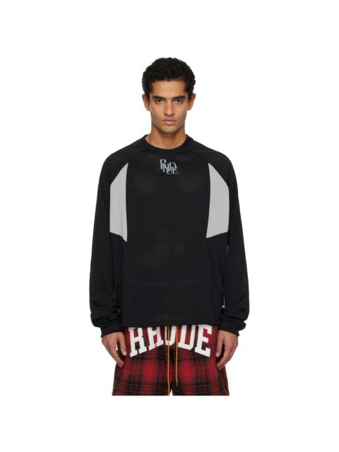 Rhude Black & Gray Mesh Moto LS T-shirt