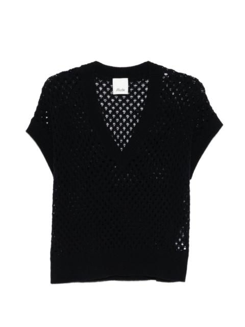 Allude V-neck knitted top