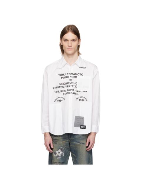 Yohji Yamamoto White NEIGHBORHOOD Edition Print Shirt