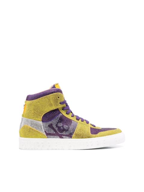 PHILIPP PLEIN Strass Skull high-top sneakers