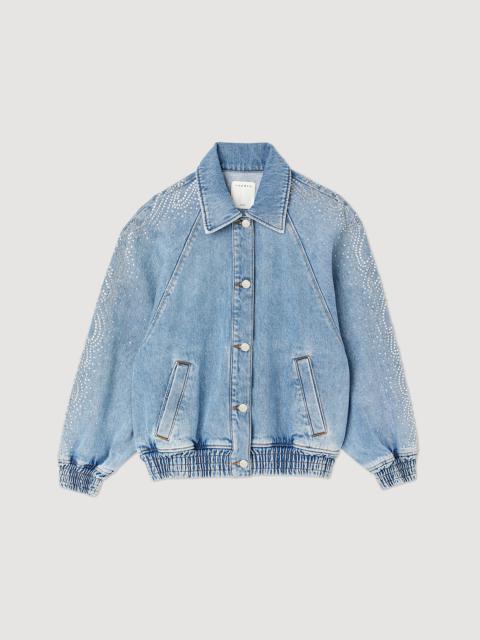 Sandro Rhinestone denim jacket