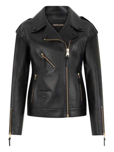 Roberto Cavalli leather biker jacket