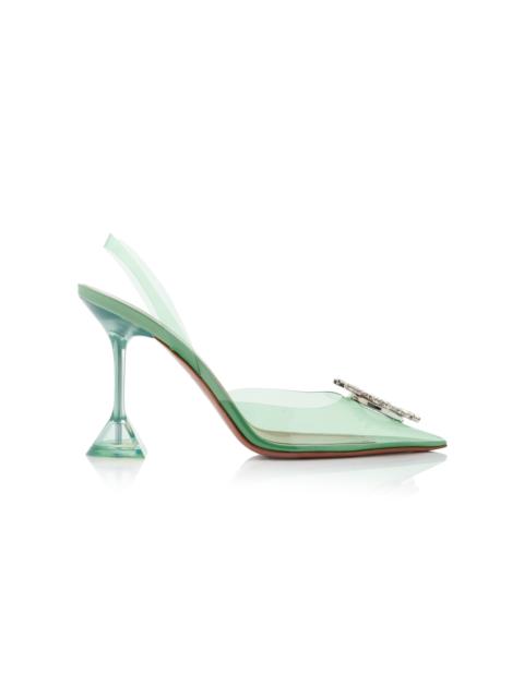 Amina Muaddi Begum PVC Slingback Pumps green