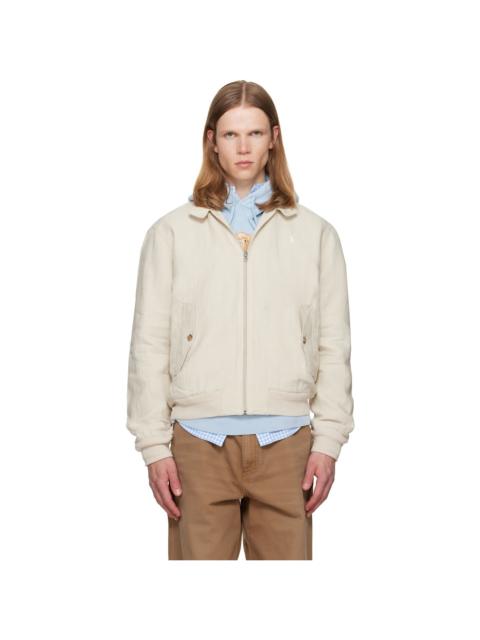 Polo Ralph Lauren Beige Linen Herringbone Windbreaker Jacket