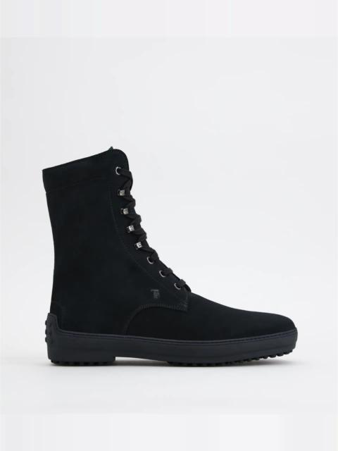 WINTER GOMMINO ANKLE BOOTS IN SUEDE - BLACK