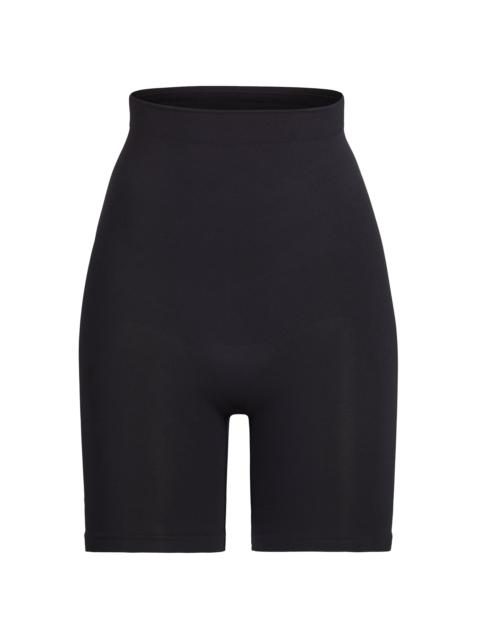 SKIMS Women's Seamless Sculpt High-Waisted Above-The-Knee Shorts - Onyx