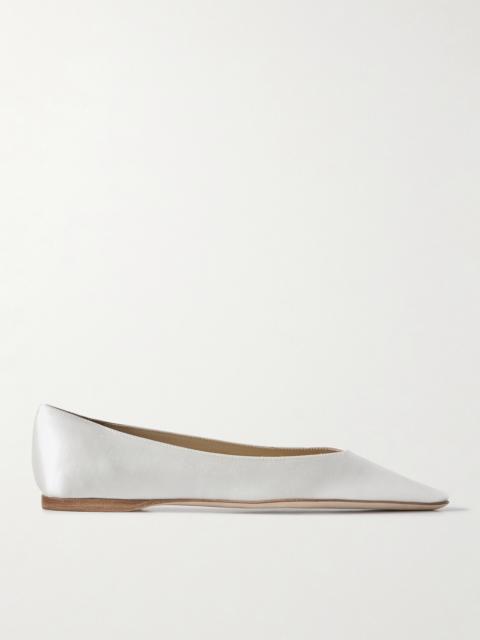 DANIELLE FRANKEL Riley Satin Point-toe Ballet Flats